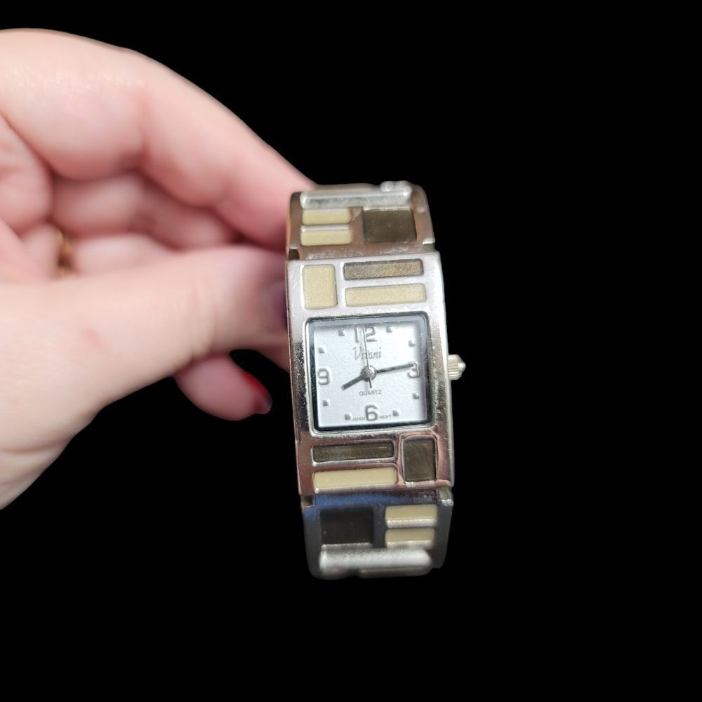 💍Viviani By Accutime Bangle Cuff Bracelet Watch Vintage